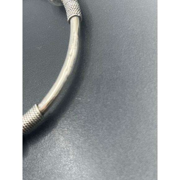 Sterling Silver Three Rope Ball Twisted Bali Style Bangle Bracelet Sz 7.5-8 - Picture 5 of 13
